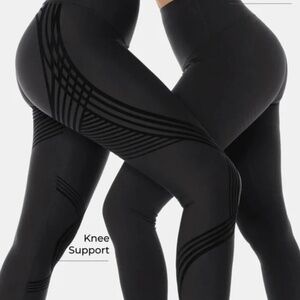 FANKA Body Sculpt Black 7/8 Compression Black Leggings US Sz M